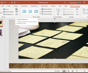 compress pictures in powerpoint 2019