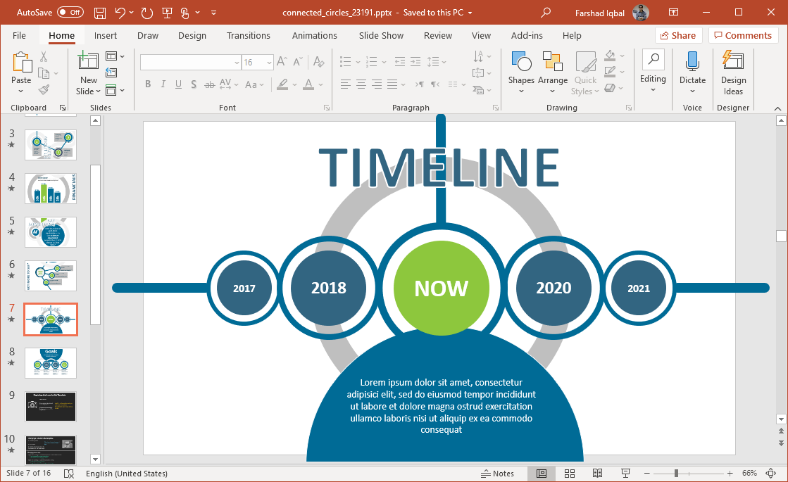 connected circles project timeline