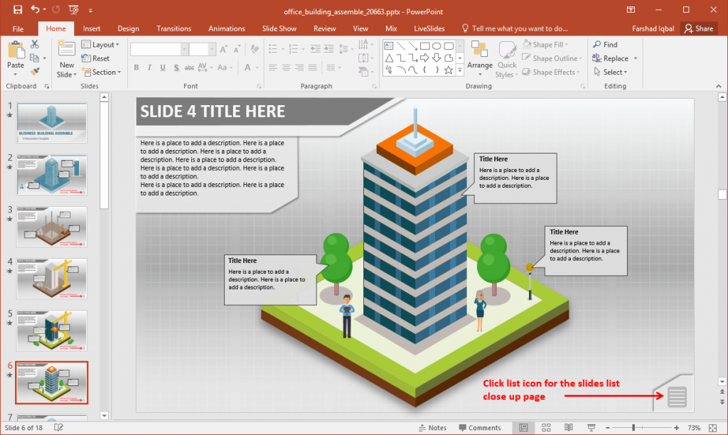 Office Building Construction PowerPoint Template