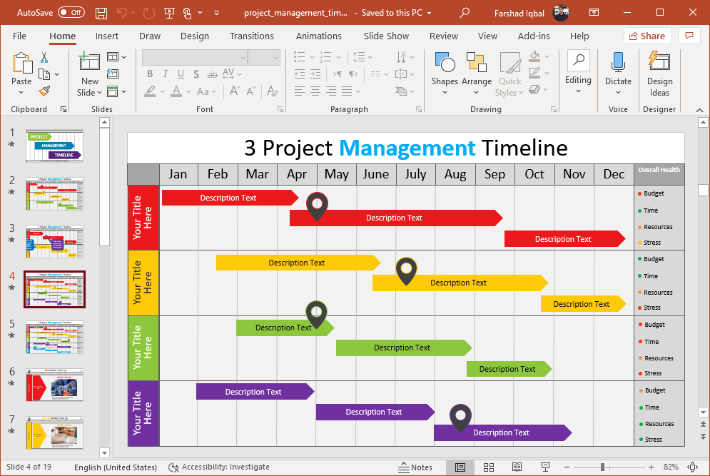 create a project gantt chart