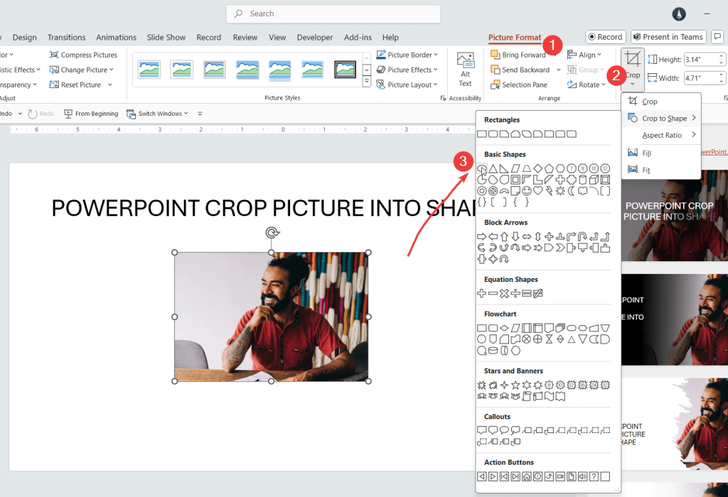 Crop Picture into Shapes in PowerPoint