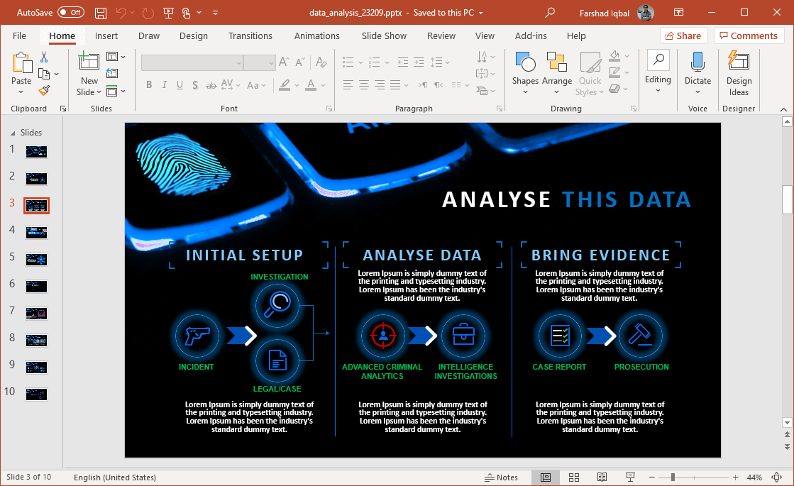 data analysis infographic slides