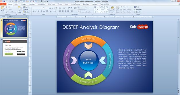 free DESTEP Analysis Diagram for PowerPoint