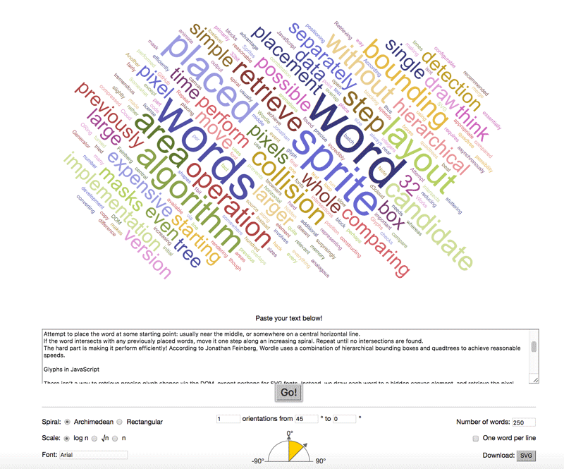 Diagonal Word Cloud Art design screenshot