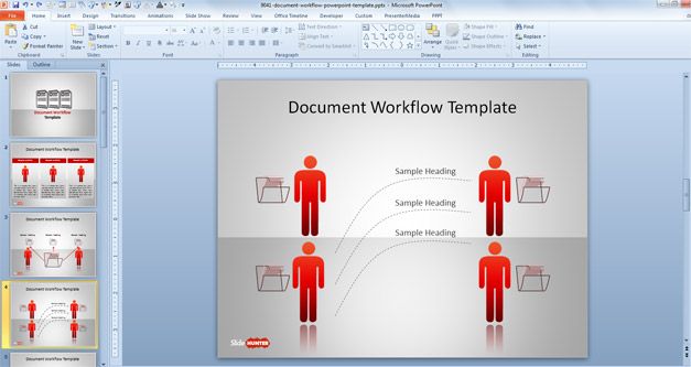 Free Document Workflow PowerPoint Template