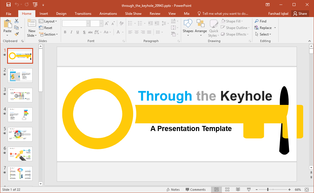 door and key powerpoint template