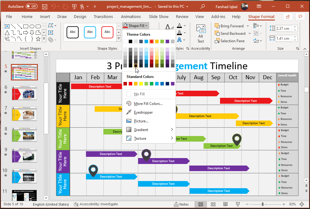 edit gantt timeline