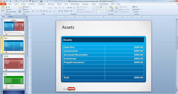 Free Balance Sheet PowerPoint Slide Design