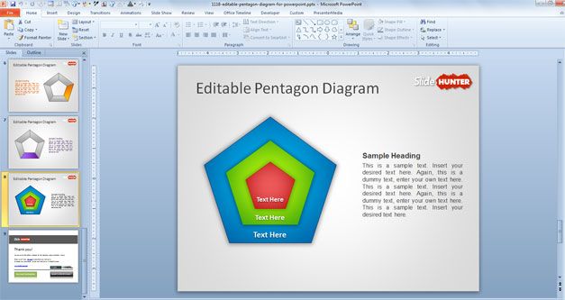 pentagon diagram powerpoint