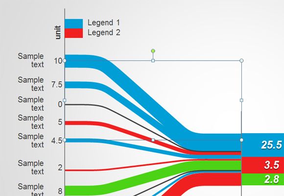 Editable Sankey Diagram PowerPoint template