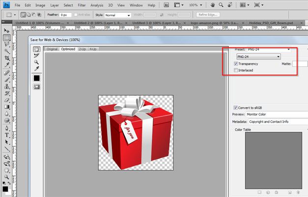 gift export psd template photoshop