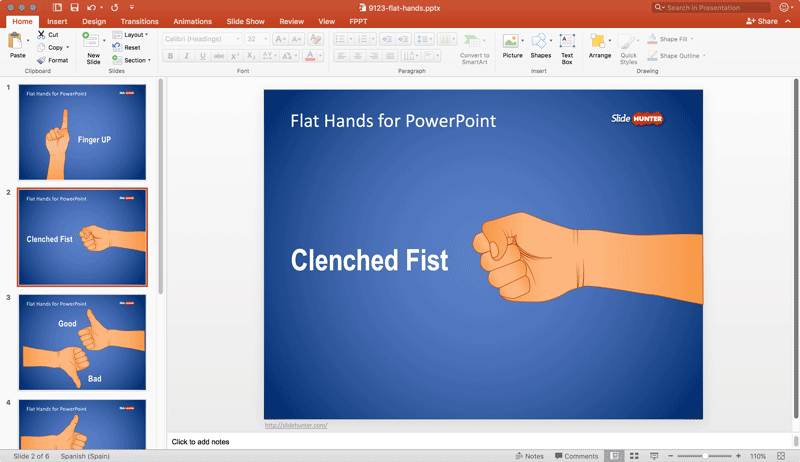 Editable Flat Hands PowerPoint Template