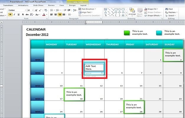 calendar ppt template