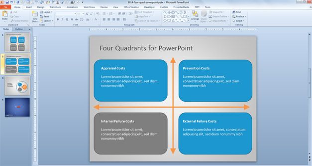 4 Quadrants Quad Diagram Template for PowerPoint