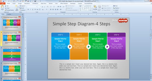 four step powerpoint template