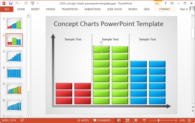 free creative bar chart template for powerpoint