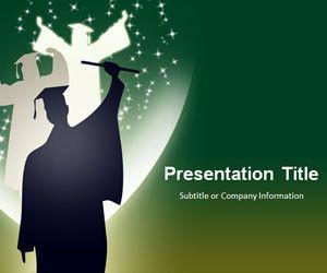 Plantilla PowerPoint de Graduación con Fondo Verde