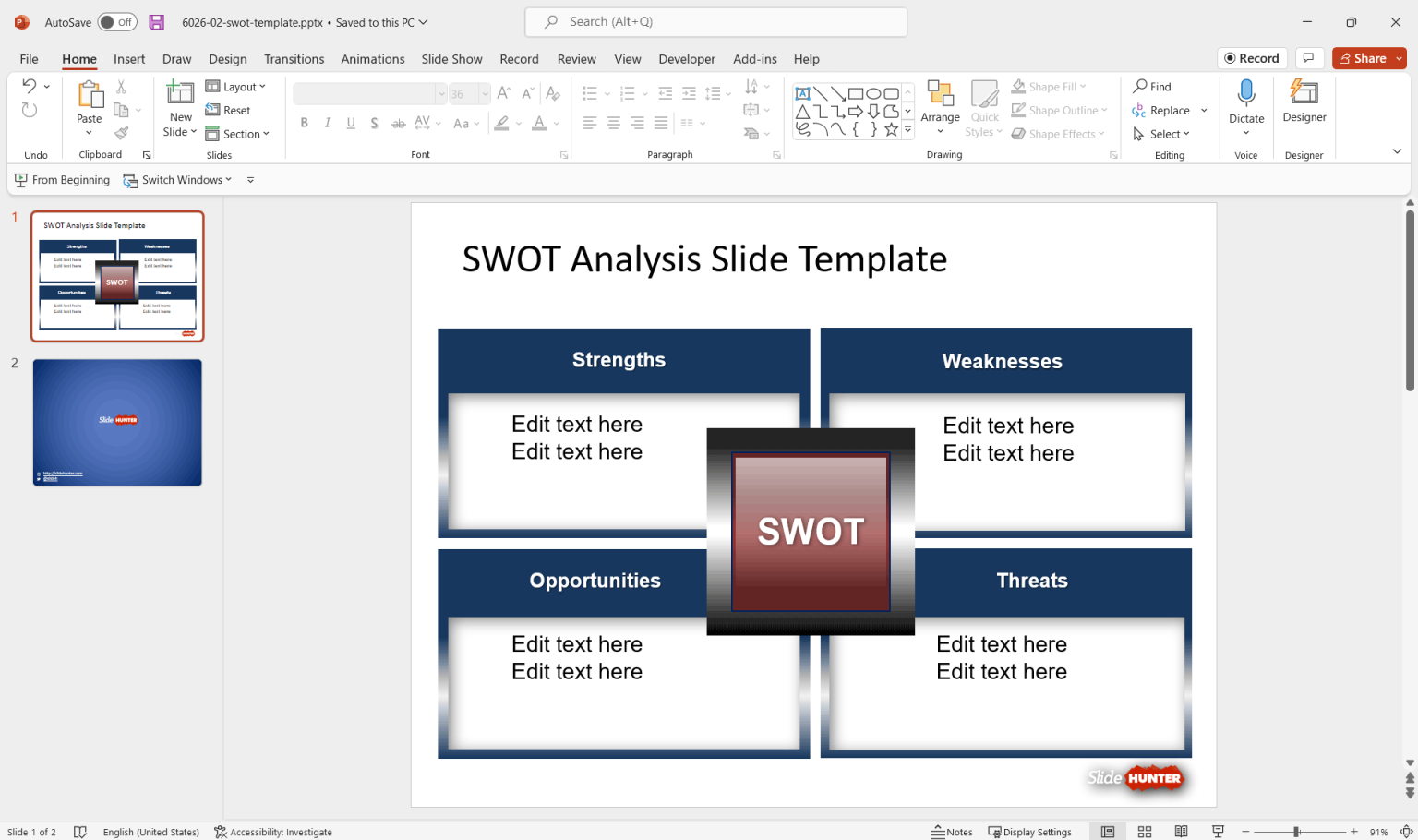 Free SWOT PowerPoint Slide Template & Presentation Slides