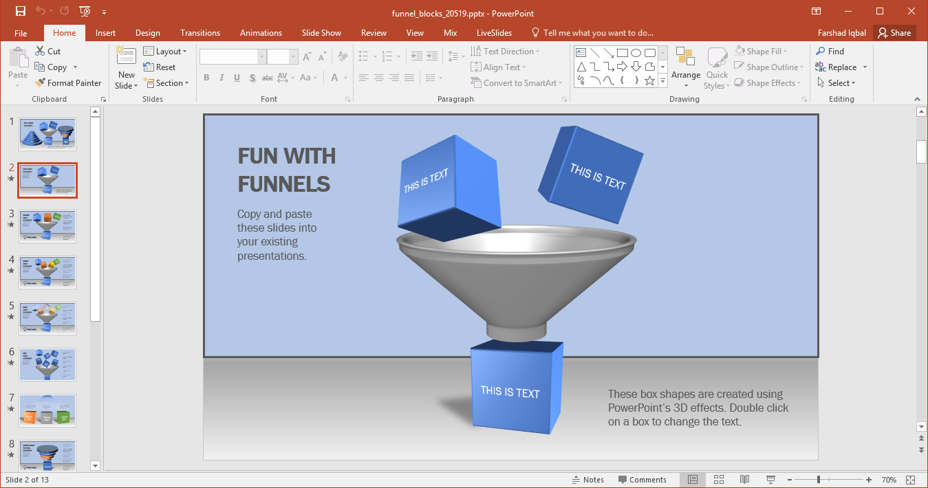 funnel diagrams with blocks