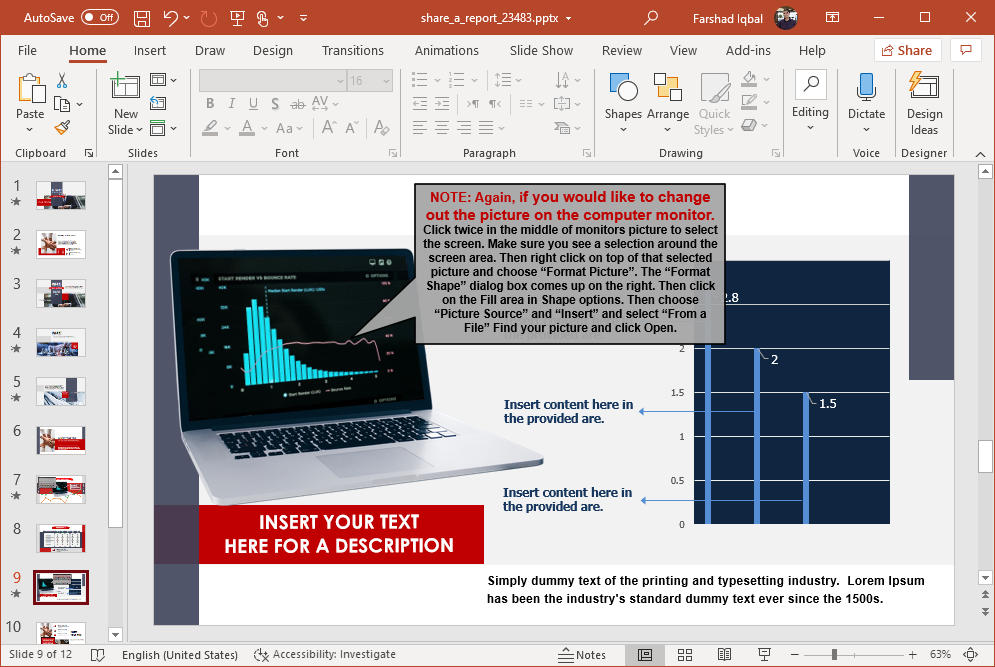 graph slide for reports