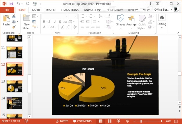 graph with oil rig background