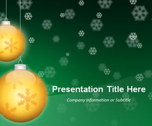 Golden Balls Green PowerPoint Template