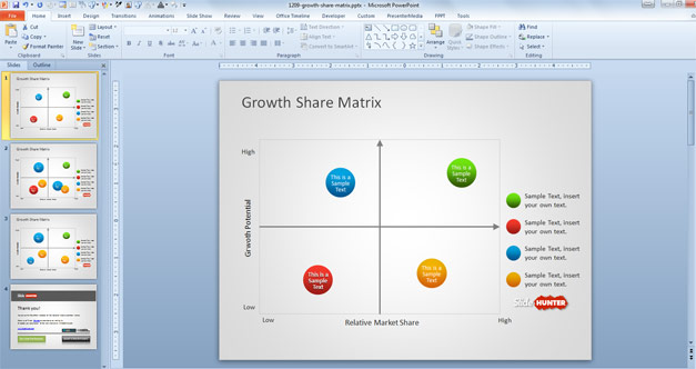 Free Growth Share Matrix template for PowerPoint