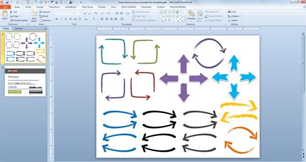 Free Hand Drawn Arrows PPT template