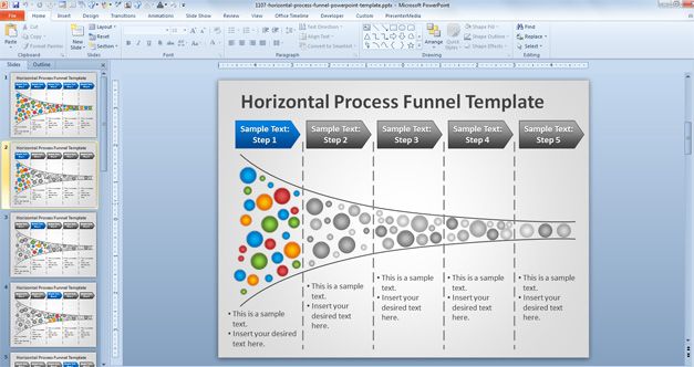 horizontal process powerpoint template