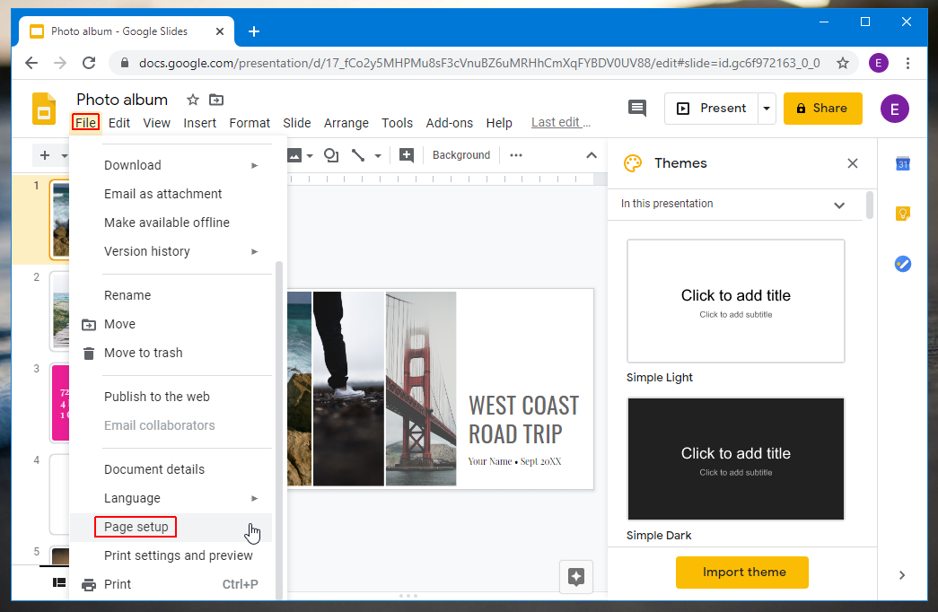 how to change slide orientation in google slides