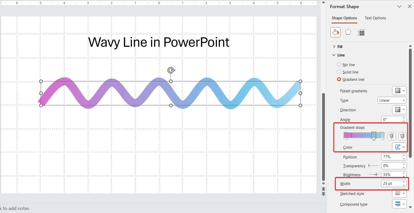 Wavy Line in PowerPoint