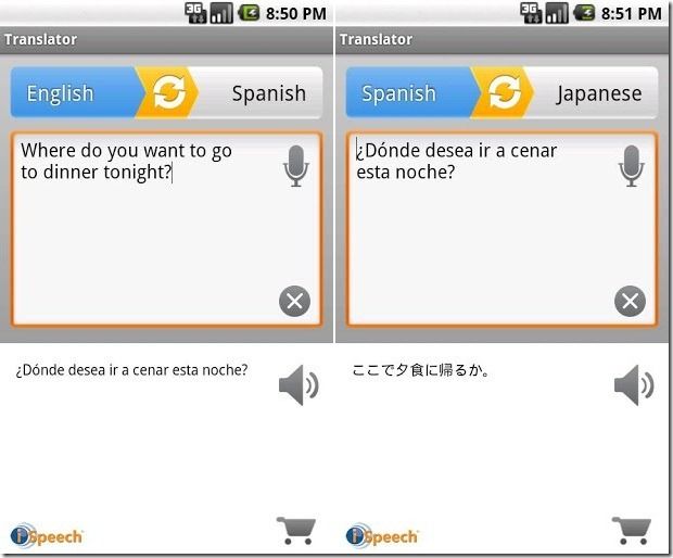 iSpeech translator for iPhone