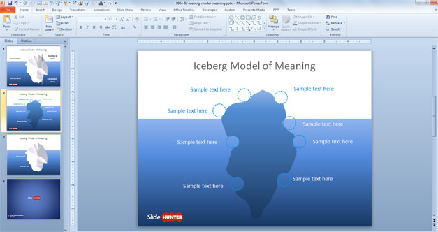 Iceberg Model Infographic design for PowerPoint