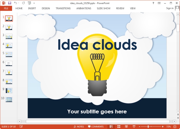 idea light bulb animated slide