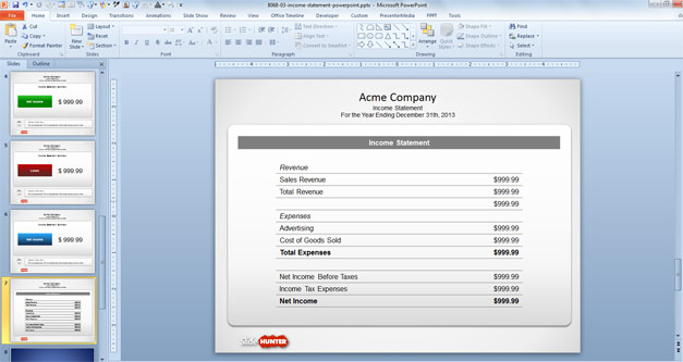 Free Income Statement PowerPoint Template