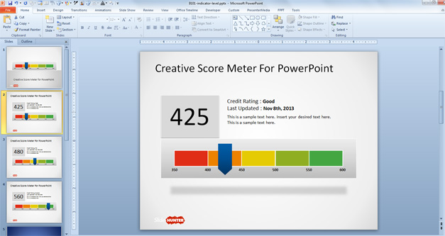 Creative Score Meter Template for PowerPoint