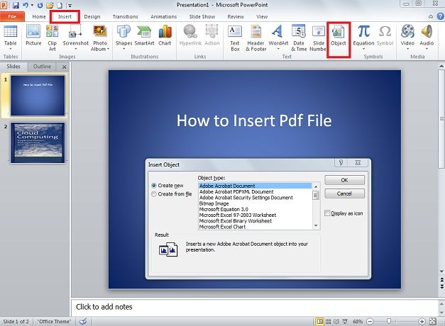 insert pdf powerpoint