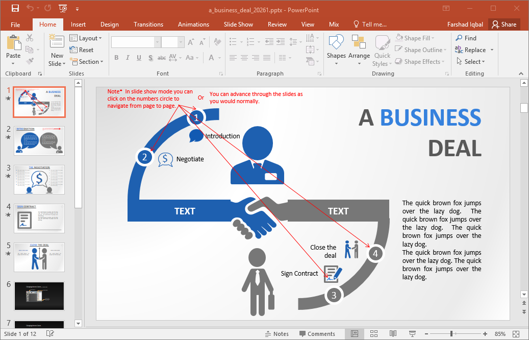 interactive business deal powerpoint template