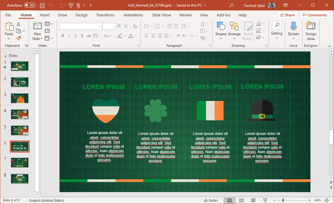 irish comparison slide