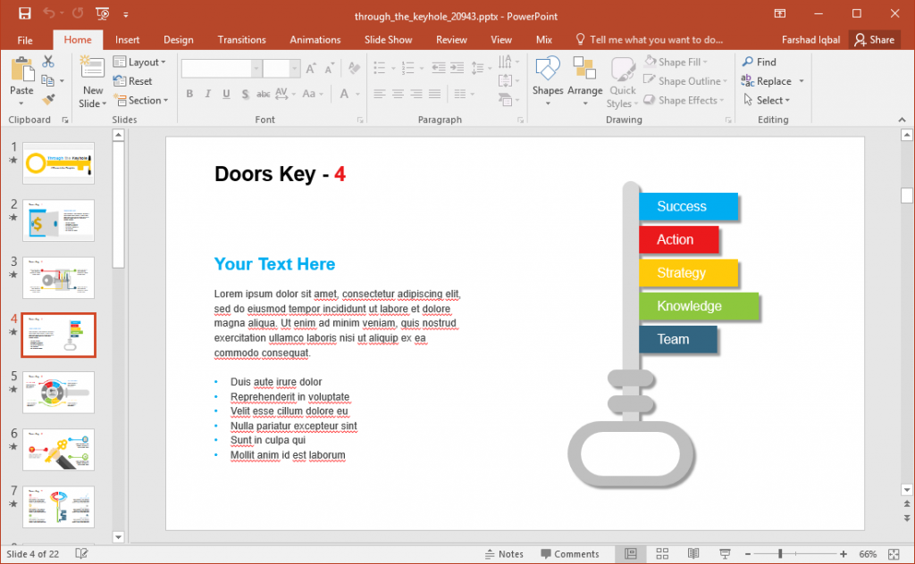 Animated Door And Key PowerPoint Template