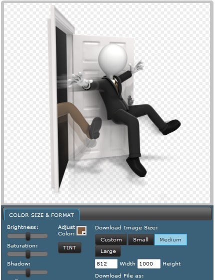 kicked out of door JPG clipart