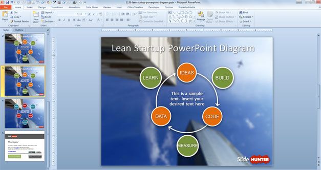 free lean startup PowerPoint template