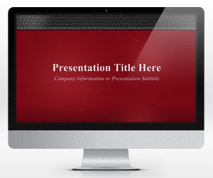 Widescreen Executive Leather PowerPoint Template Red (16:9)