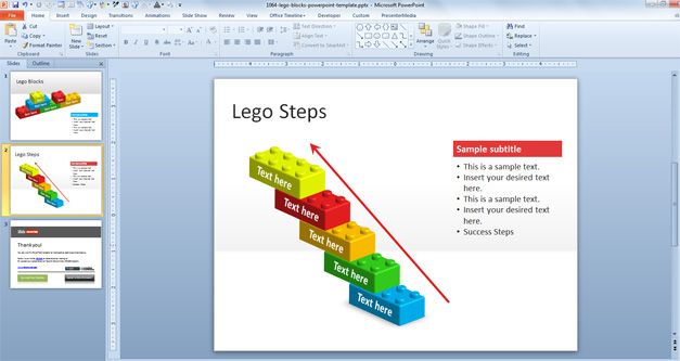 Free lego bricks PowerPoint template