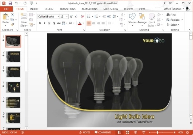 light bulb idea template for powerpoint