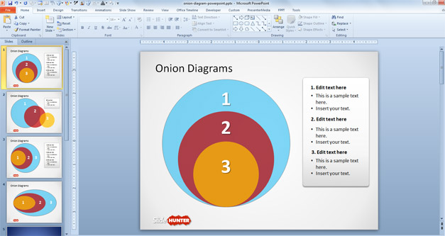 Free Onion Diagram for PowerPoint Presentations with colors