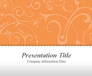 Vintage Floral Orange PowerPoint Template