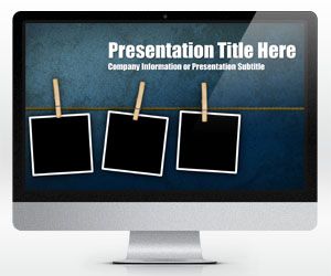 Widescreen Peg Grunge PowerPoint Template (16:9)