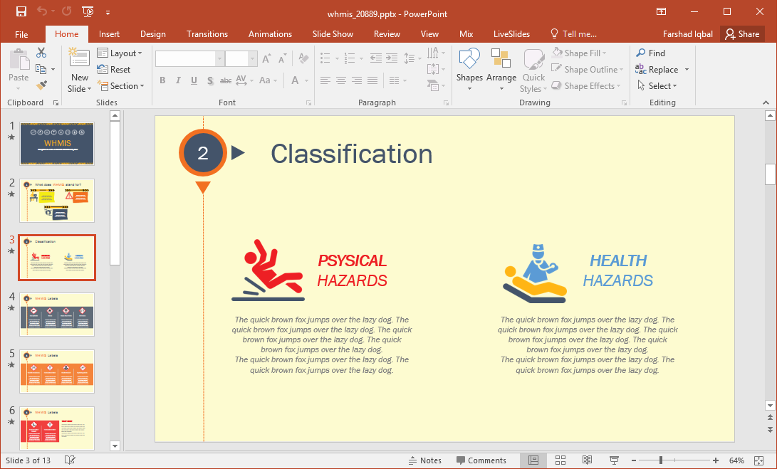 classification of physical and health hazards