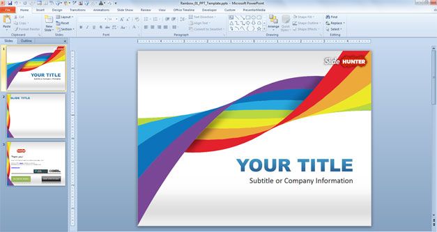 Plantilla PowerPoint con Efecto Arcoiris